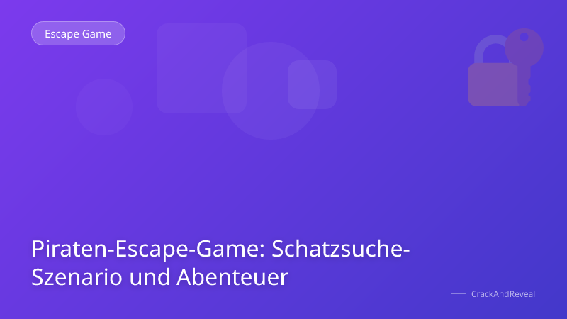 Piraten-Escape-Game: Schatzsuche-Szenario und Abenteuer