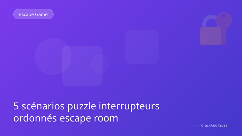 5 scénarios puzzle interrupteurs ordonnés escape room