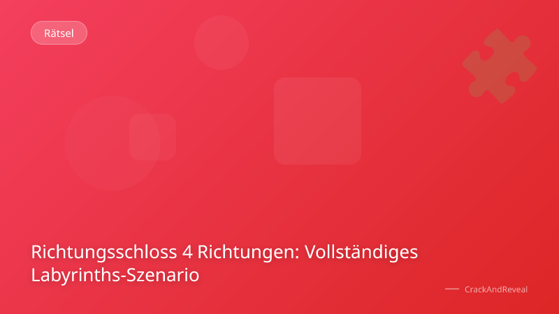 Richtungsschloss 4 Richtungen: Vollständiges Labyrinths-Szenario