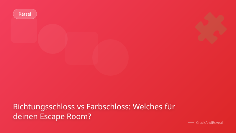 Richtungsschloss vs Farbschloss: Welches für deinen Escape Room?