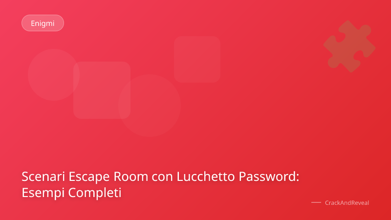 Scenari Escape Room con Lucchetto Password: Esempi Completi