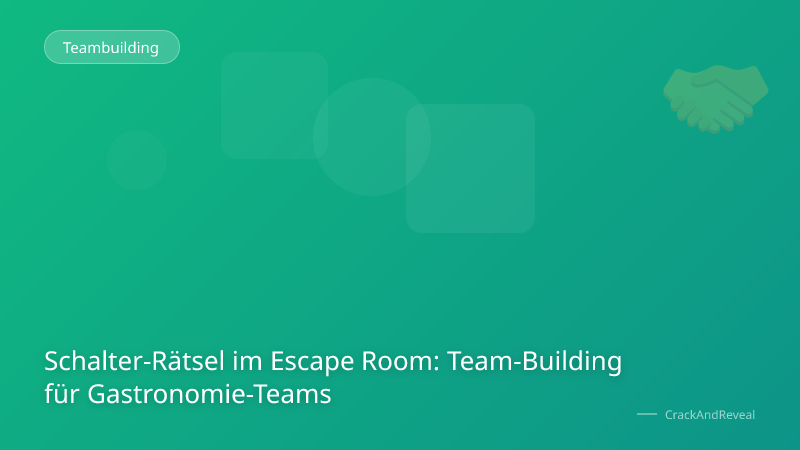Schalter-Rätsel im Escape Room: Team-Building für Gastronomie-Teams