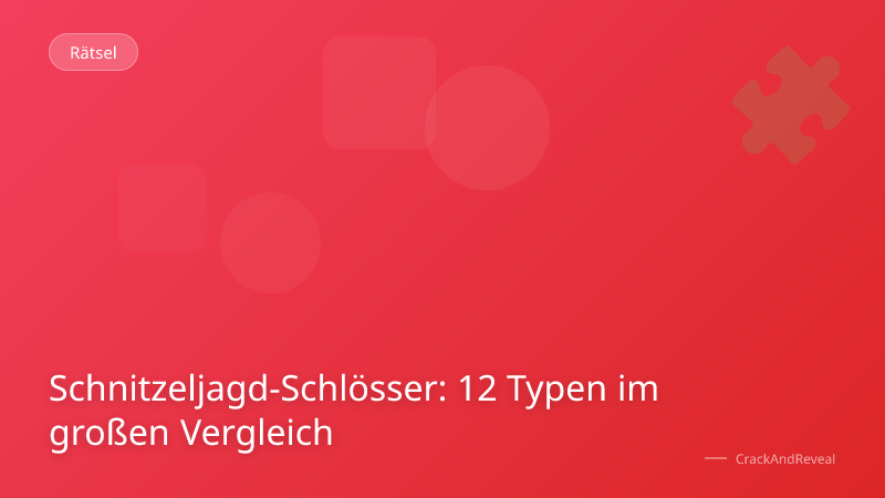 Schnitzeljagd-Schlösser: 12 Typen im großen Vergleich