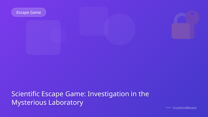 Scientific Escape Game: Investigation in the Mysterious Laboratory