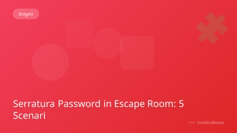 Serratura Password in Escape Room: 5 Scenari