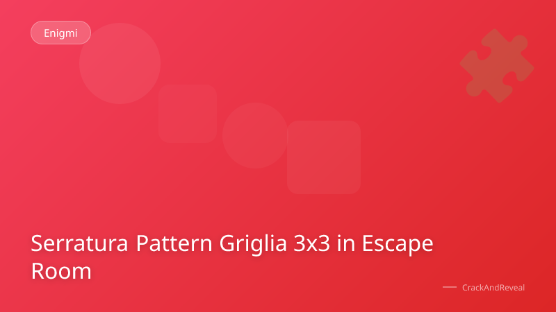Serratura Pattern Griglia 3x3 in Escape Room