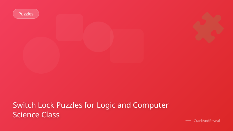 Switch Lock Puzzles for Logic and Computer Science Class