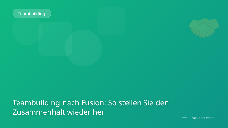 Teambuilding nach Fusion: So stellen Sie den Zusammenhalt wieder her