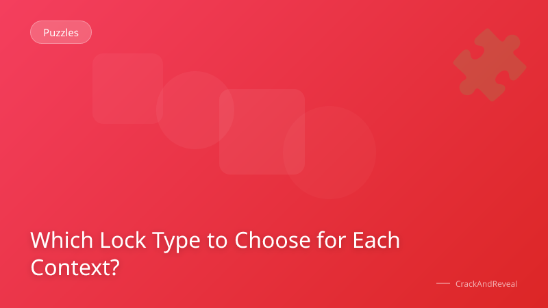 Which Lock Type to Choose for Each Context?