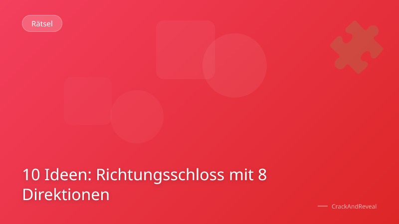 10 Ideen: Richtungsschloss mit 8 Direktionen