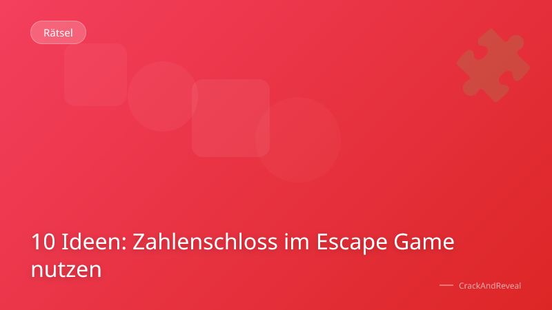 10 Ideen: Zahlenschloss im Escape Game nutzen