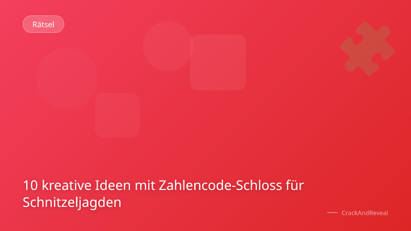 10 kreative Ideen mit Zahlencode-Schloss für Schnitzeljagden