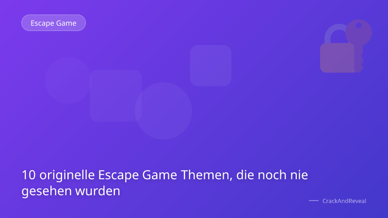 10 originelle Escape Game Themen, die noch nie gesehen wurden