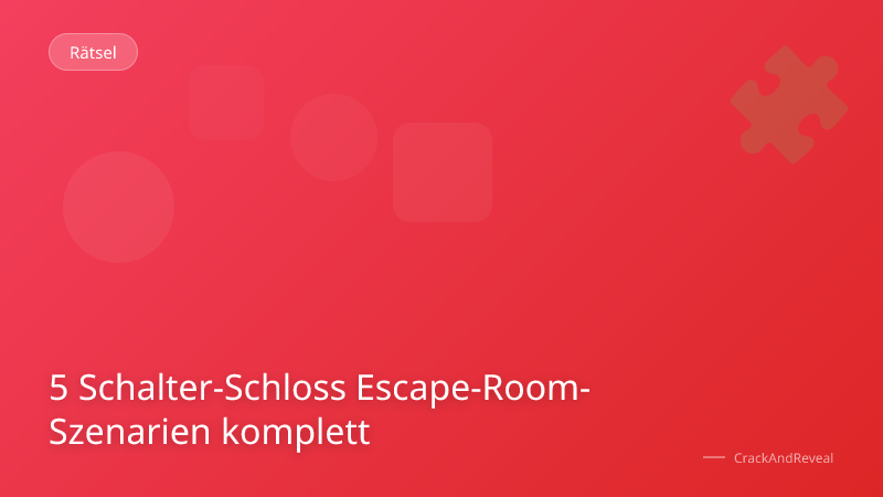 5 Schalter-Schloss Escape-Room-Szenarien komplett