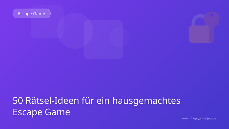 50 Rätsel-Ideen für ein hausgemachtes Escape Game