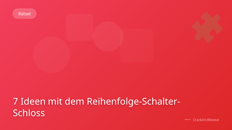 7 Ideen mit dem Reihenfolge-Schalter-Schloss