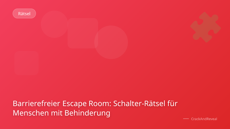 Barrierefreier Escape Room: Schalter-Rätsel für Menschen mit Behinderung