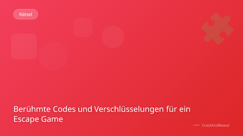 Berühmte Codes und Verschlüsselungen für ein Escape Game