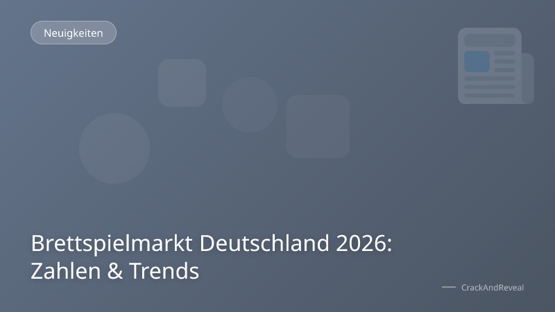 Brettspielmarkt Deutschland 2026: Zahlen & Trends