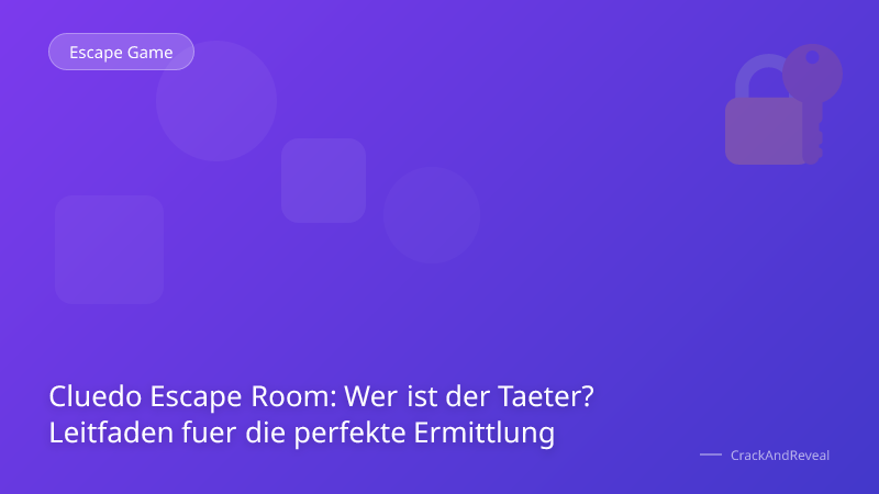 Cluedo Escape Room: Wer ist der Taeter? Leitfaden fuer die perfekte Ermittlung