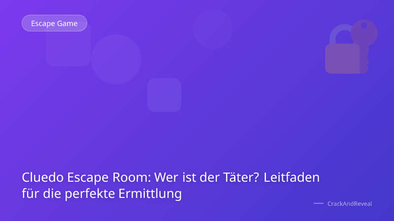Cluedo Escape Room: Wer ist der Täter? Leitfaden für die perfekte Ermittlung