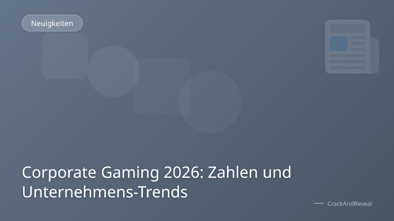 Corporate Gaming 2026: Zahlen und Unternehmens-Trends