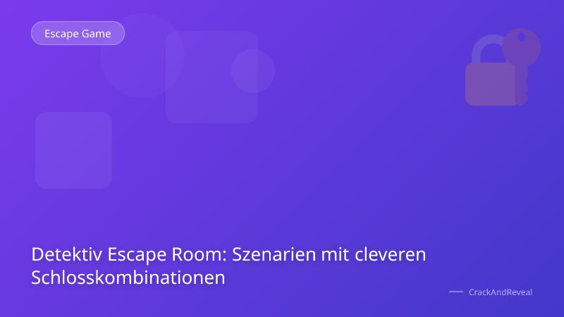 Detektiv Escape Room: Szenarien mit cleveren Schlosskombinationen