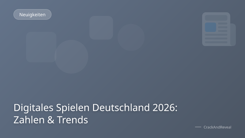 Digitales Spielen Deutschland 2026: Zahlen & Trends