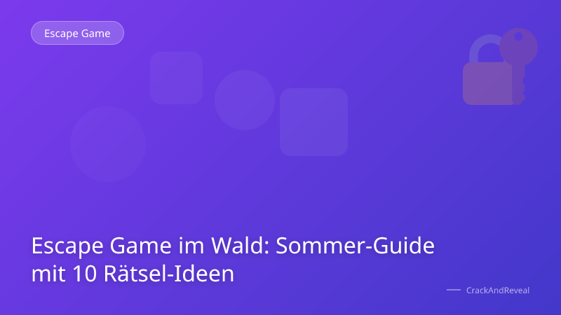 Escape Game im Wald: Sommer-Guide mit 10 Rätsel-Ideen