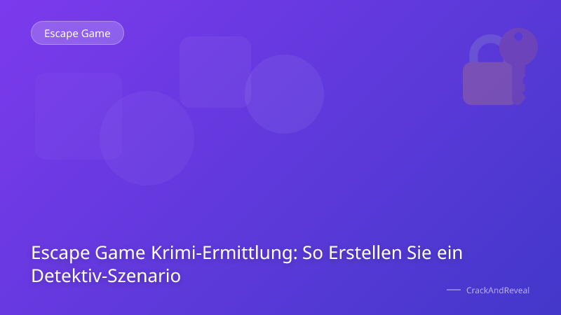 Escape Game Krimi-Ermittlung: So Erstellen Sie ein Detektiv-Szenario