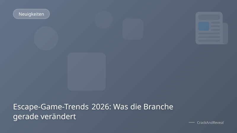 Escape-Game-Trends 2026: Was die Branche gerade verändert
