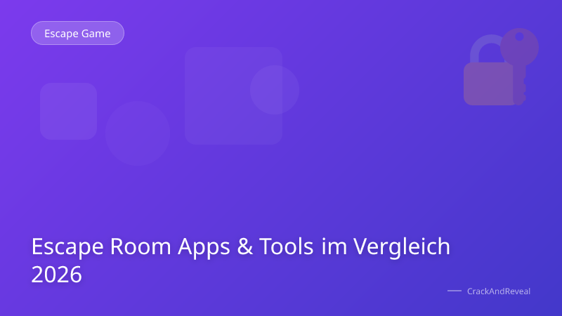 Escape Room Apps & Tools im Vergleich 2026
