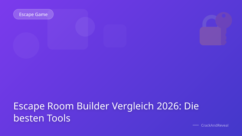 Escape Room Builder Vergleich 2026: Die besten Tools
