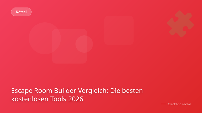 Escape Room Builder Vergleich: Die besten kostenlosen Tools 2026
