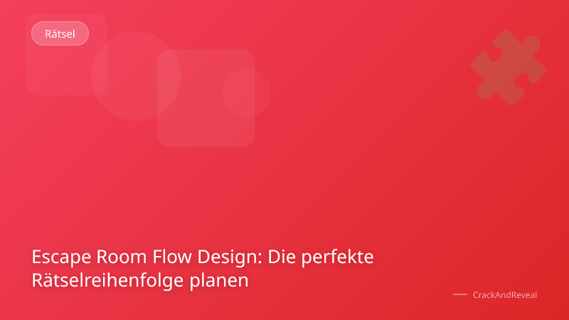 Escape Room Flow Design: Die perfekte Rätselreihenfolge planen