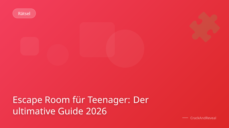 Escape Room für Teenager: Der ultimative Guide 2026