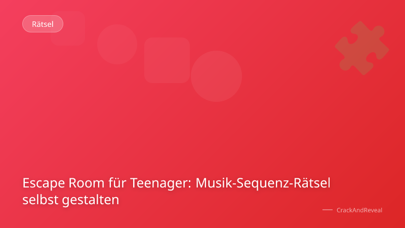 Escape Room für Teenager: Musik-Sequenz-Rätsel selbst gestalten