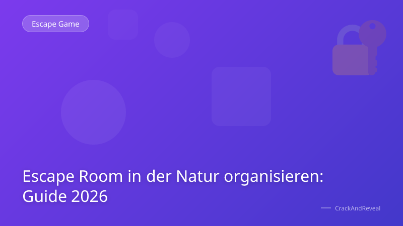 Escape Room in der Natur organisieren: Guide 2026