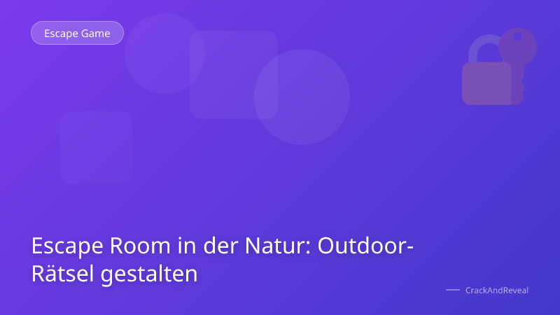 Escape Room in der Natur: Outdoor-Rätsel gestalten