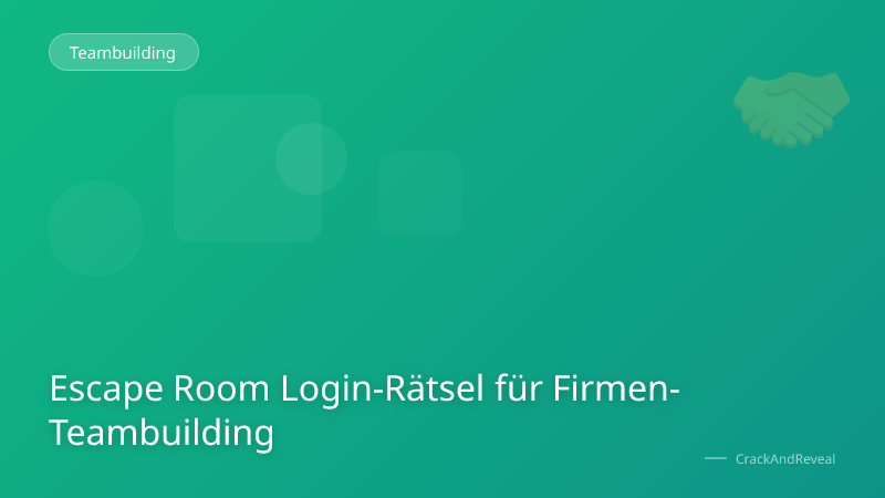 Escape Room Login-Rätsel für Firmen-Teambuilding