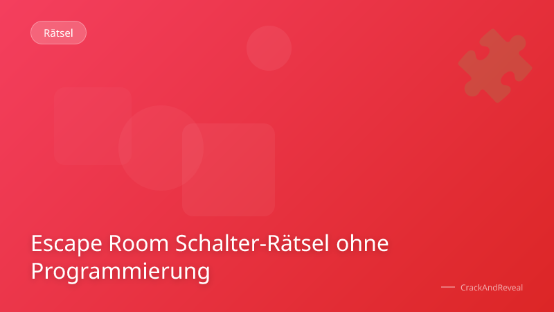 Escape Room Schalter-Rätsel ohne Programmierung
