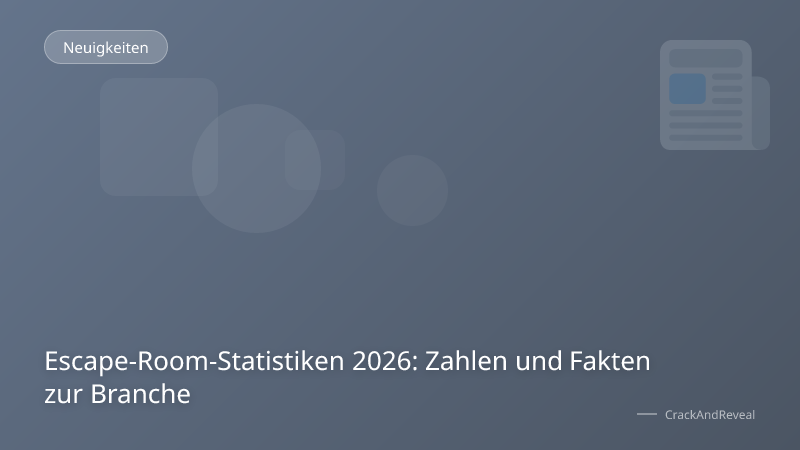 Escape-Room-Statistiken 2026: Zahlen und Fakten zur Branche