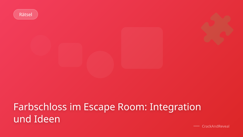 Farbschloss im Escape Room: Integration und Ideen