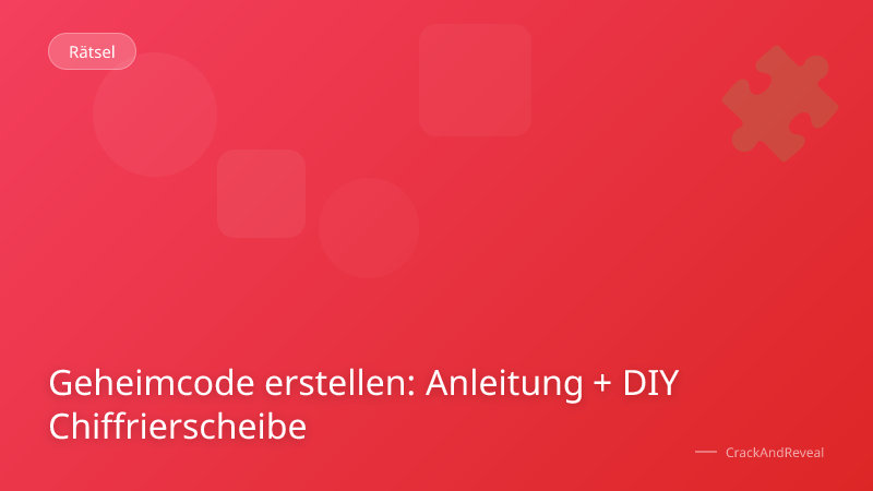 Geheimcode erstellen: Anleitung + DIY Chiffrierscheibe