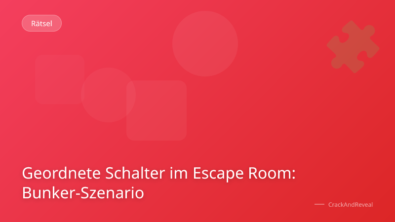 Geordnete Schalter im Escape Room: Bunker-Szenario