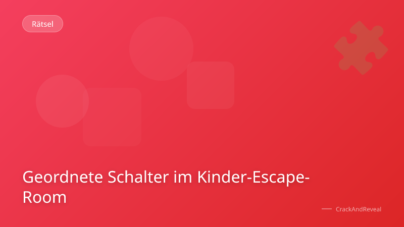 Geordnete Schalter im Kinder-Escape-Room
