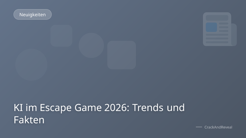 KI im Escape Game 2026: Trends und Fakten