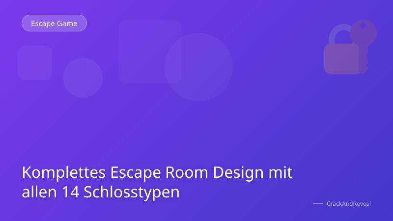Komplettes Escape Room Design mit allen 14 Schlosstypen