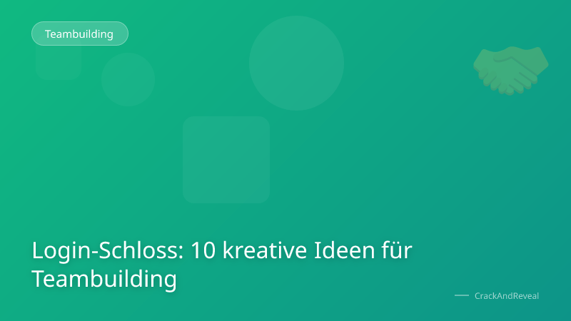Login-Schloss: 10 kreative Ideen für Teambuilding