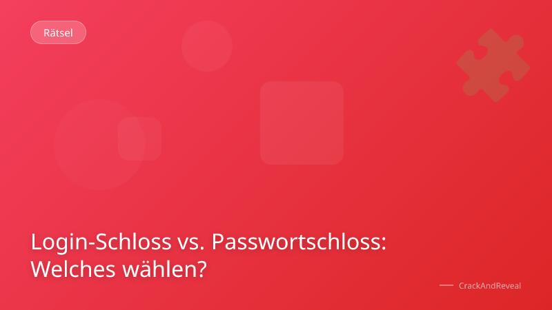 Login-Schloss vs. Passwortschloss: Welches wählen?